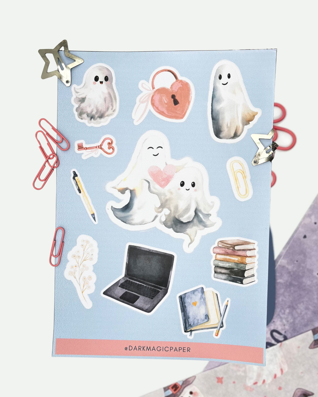 Cartela de adesivos Fantasmas Apaixonados - Imagem 1